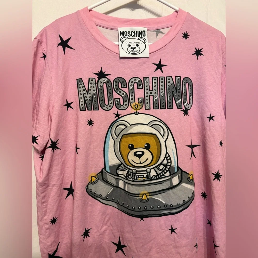 Moschino Pink T-Shirt with Bear Design - Picture 2 of 6